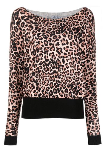 LIU JO leopard boat-neck jumper - Toni neutri