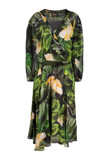 LIU JO tropical-print midi dress - Verde