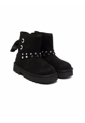 LIU JO Nina star-studded suede-effect ankle boots - Nero