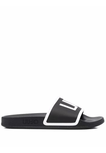 LIU JO KOS 2 logo-print slides - Nero