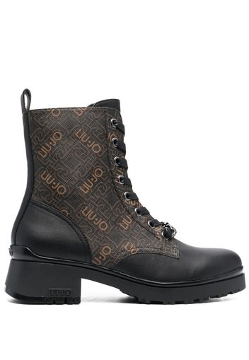 LIU JO New Nancy monogram-print boots - Nero