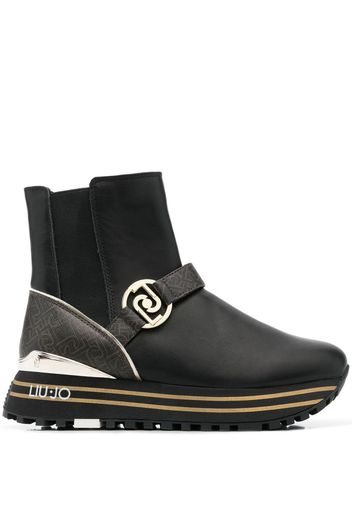 LIU JO Maxi Wonder leather ankle boots - Nero