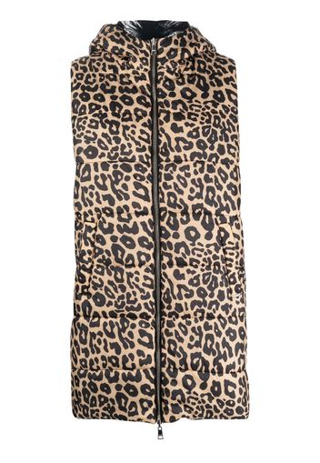 LIU JO leopard-print padded gilet - Marrone