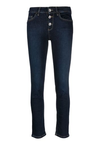 LIU JO crystal-button skinny-cut jeans - Blu