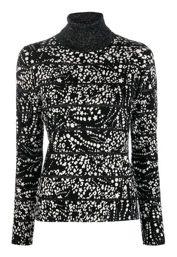 LIU JO leopard-print roll-neck top - Nero