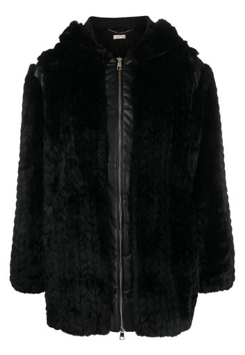 LIU JO hooded faux-fur jacket - Nero