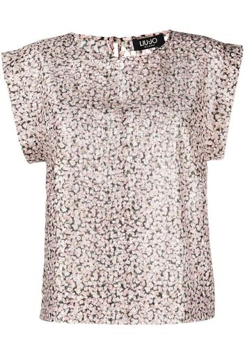 LIU JO floral-print short-sleeve blouse - Rosa