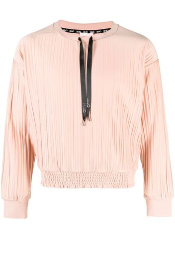 LIU JO pleated drawstring sweatshirt - Toni neutri