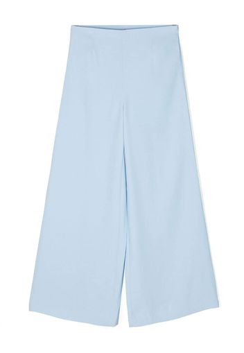 LIU JO logo-plaque flared trousers - Blu