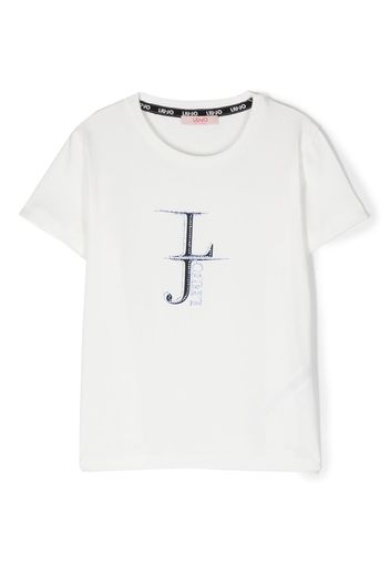 LIU JO Stud logo-print T-shirt - Bianco