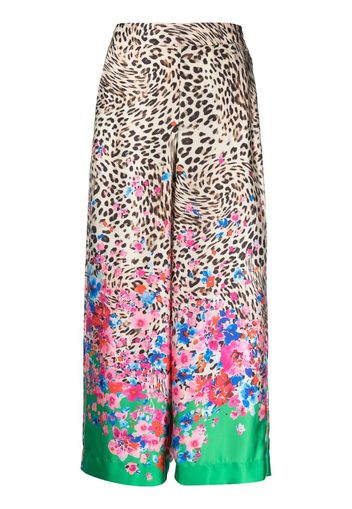 LIU JO multi-print cropped trousers - Toni neutri