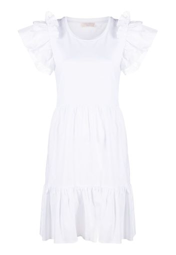 LIU JO ruffled short-sleeves dress - Bianco