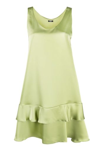 LIU JO satin-finish ruffle-hem dress - Verde