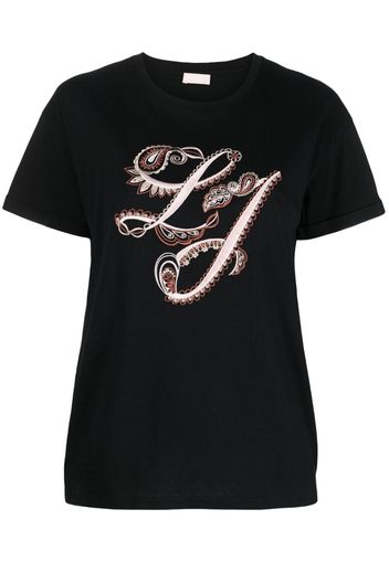 LIU JO logo-embroidered cotton T-shirt - Nero