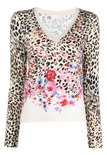 LIU JO mix-print knitted top - Rosa