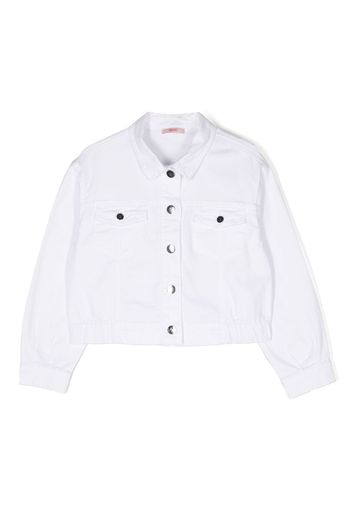 LIU JO elasticated-hem denim jacket - Bianco