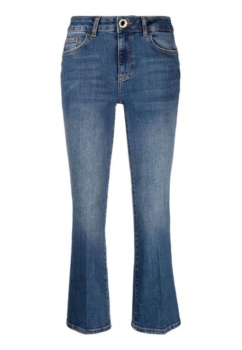 LIU JO slight-flare cropped jeans - Blu