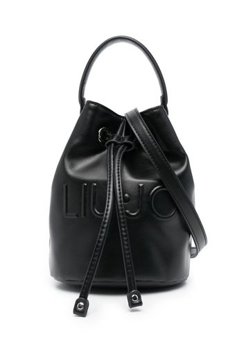 LIU JO embossed-logo bucket bag - Nero