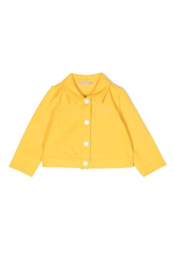 LIU JO rhinestone-embellished logo-print jacket - Giallo