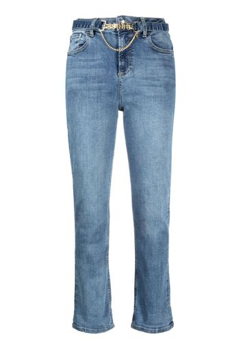 LIU JO belted cropped jeans - Blu