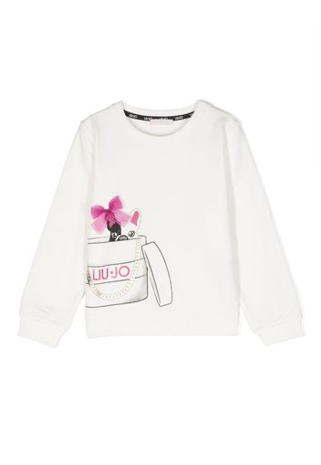 LIU JO dog-print cotton sweatshirt - Bianco