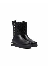 LIU JO studded logo embossed boots - Nero