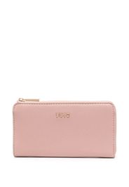 LIU JO logo-plaque textured wallet - Rosa