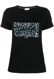 LIU JO logo-embellishment stretch-cotton T-shirt - Nero