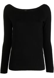 LIU JO logo-plaque boat-neck jumper - Nero