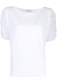 LIU JO gathered-detailing short-sleeve top - Bianco