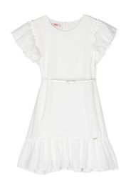 LIU JO ruffled flared short-sleeve dress - Bianco