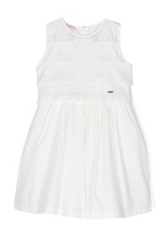 LIU JO logo-plaque fringed sleeveless dress - Bianco