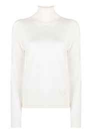 LIU JO logo-embellished roll-neck jumper - Bianco