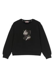 LIU JO logo-appliqué cotton sweatshirt - Nero