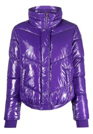LIU JO chevron-quilting glossy puffer jacket - Viola