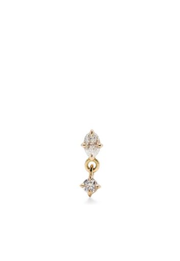 Lizzie Mandler Fine Jewelry Orecchino a bottone Mix Matched in oro giallo 18kt con diamante