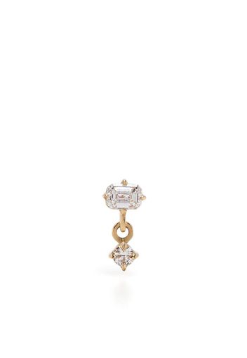 Lizzie Mandler Fine Jewelry Orecchino a bottone Mix Matched in oro giallo 18kt con diamante