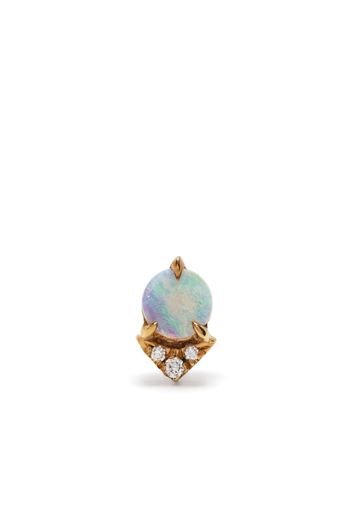 Lizzie Mandler Fine Jewelry 18kt yellow gold diamond and opal stud earring - Oro