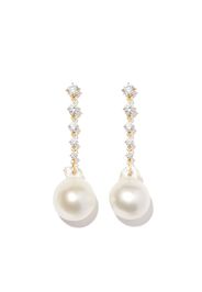 Lizzie Mandler Fine Jewelry 18kt yellow gold Éclat pearl and diamond earring - Oro