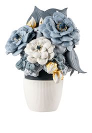 Lladró Vase With Flowers porcelain sculpture - Blu