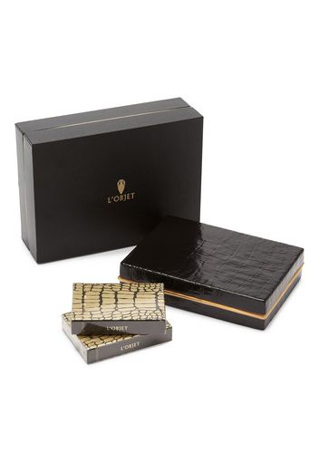 L'Objet L'OBJET CROC BOX PLAYING CARDS (2 SETS) - Nero