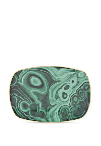 L'Objet Malachite tray (18cm) - Verde