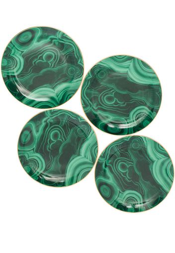 L'Objet L'OBJET MALACHITE CANAPE PLATES (SET OF - Verde