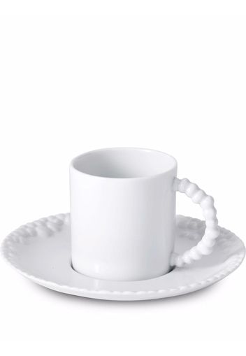 L'Objet Haas Mojave espresso cup and saucer - Bianco