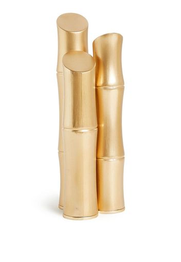 L'Objet Bambou brush-effect bookends - Oro