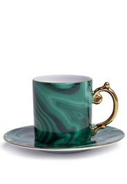 L'Objet Malachite espresso & saucer set - Verde