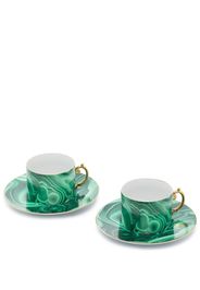 L'Objet set of 2 Malachite tea cup and saucer - Verde