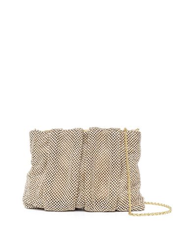 Loeffler Randall Ember diamanté-mesh crossbody bag - Oro