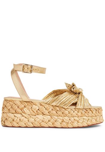 Loeffler Randall Gaby pleated-bow platform espadrilles - Toni neutri