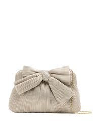 LOEFFLER RANDALL Rayne sparkle-bow clutch bag - Argento